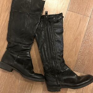 Franco Sarto - Womens Tall Black Leather Boots Size 6.5